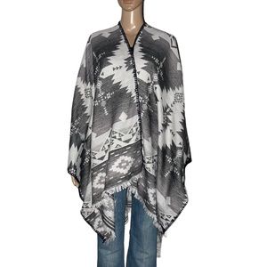 Aztec print winter shawl